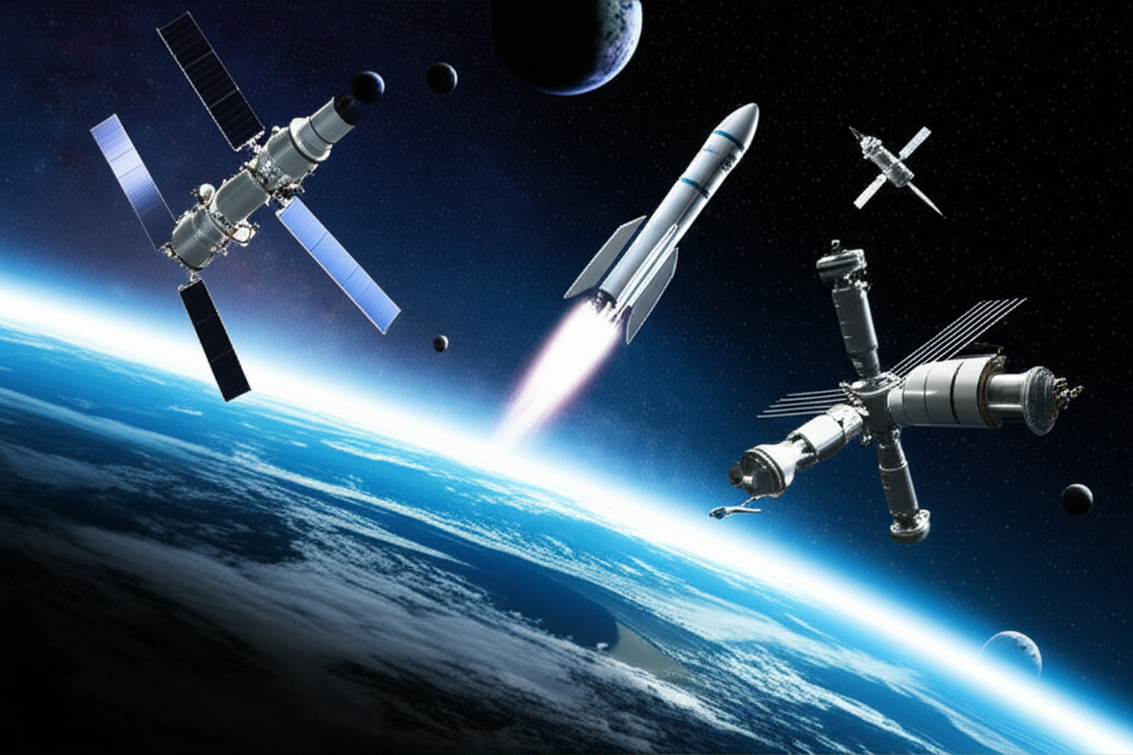 Space technology background